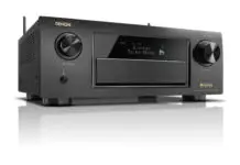 Front view of Denon's new AVR-X6300H network receiver with built-in support for HEOS