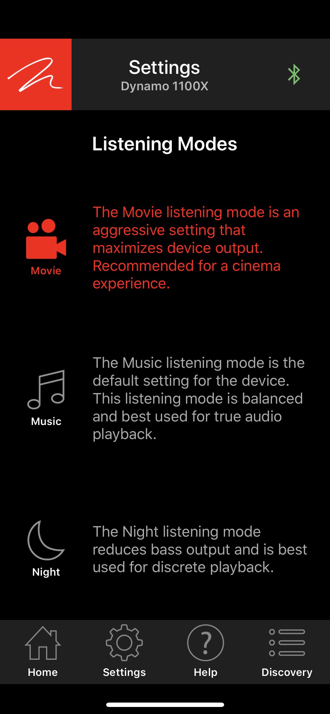 You can configure the Dynamo 1100X for different modes through the app.